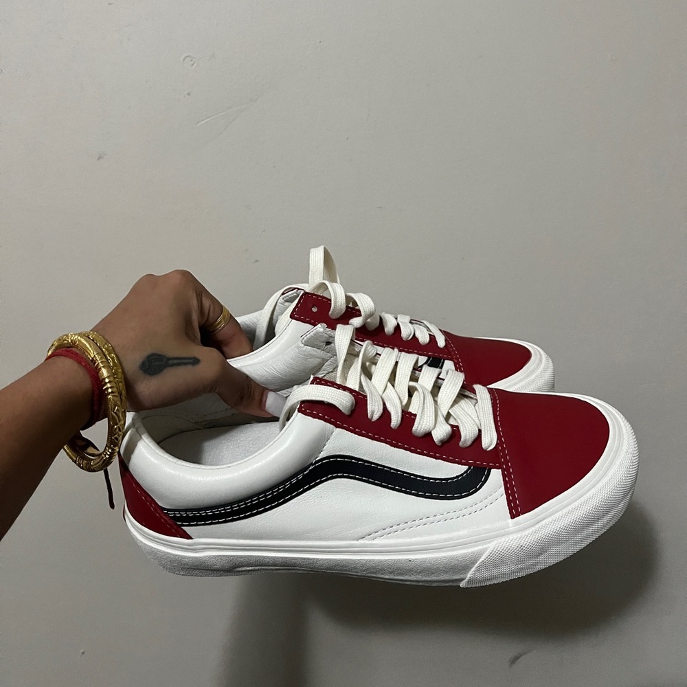 Vans Red and White Sneakers
